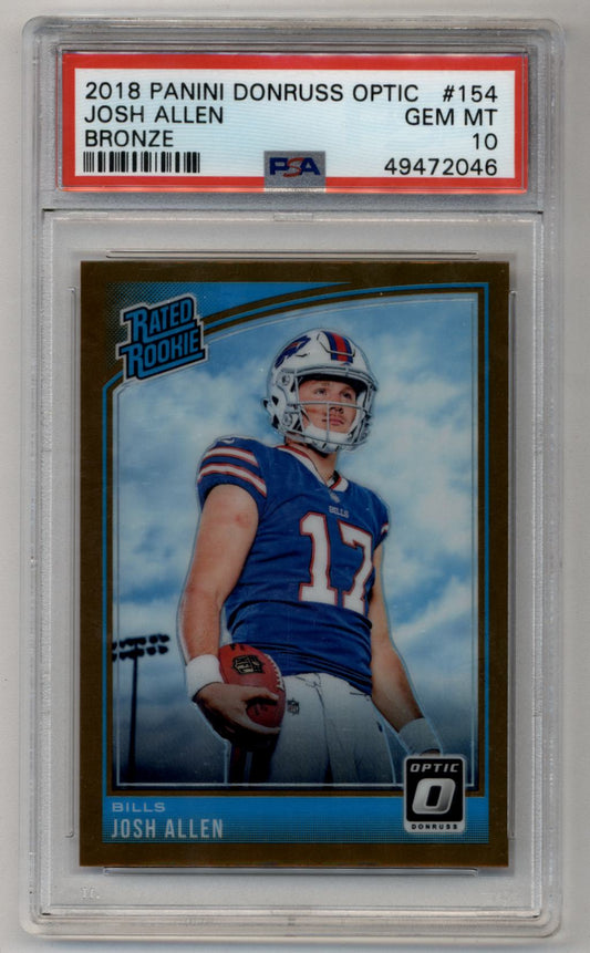 Josh Allen 2018 Donrurss Optic Bronze #154 PSA 10 Gem Mint