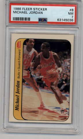 Michael Jordan 1986-87 Fleer Sticker #8 PSA 7 Near Mint 5036