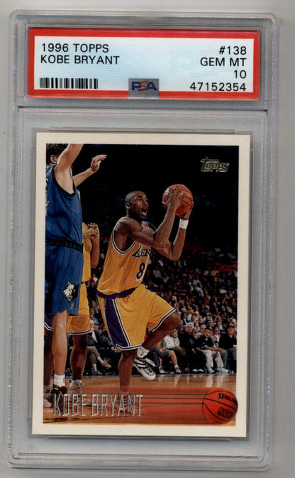 Kobe Bryant 1996-97 Topps Rookie #138 PSA 10 Gem Mint 2354