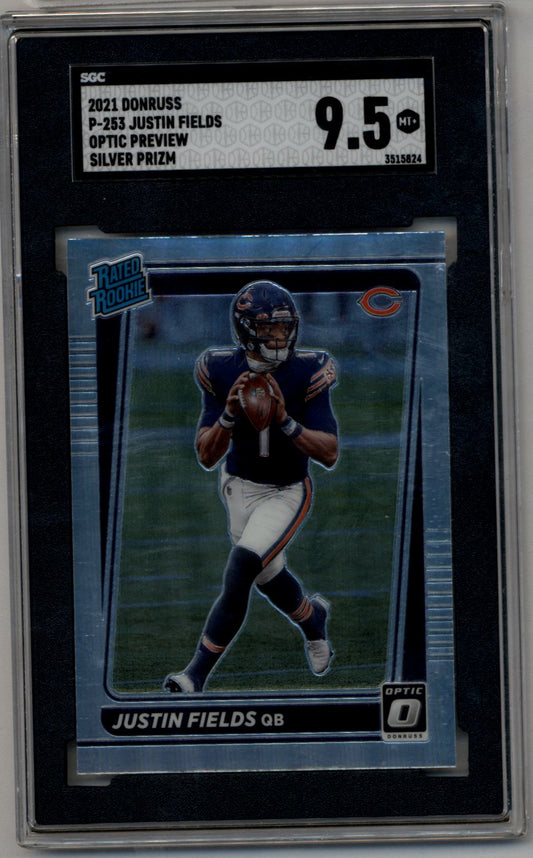 Justin Fields 2021 Donruss Optic Preview #P-253 Silver Prizm SGC 9.5 Gem Mint