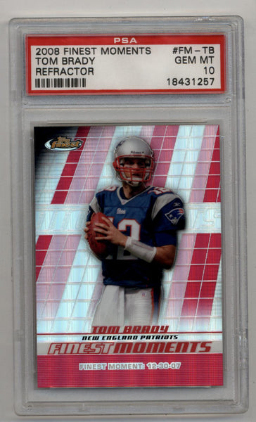 Tom Brady 2008 Finest Moments Refractor PSA 10 Gem Mint – Three Stars  Sportscards