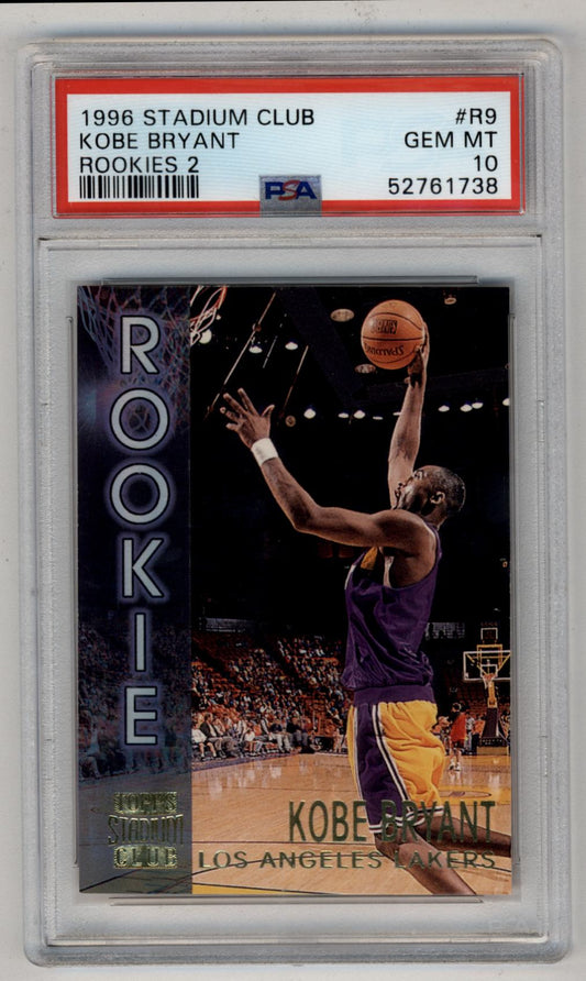 Kobe Bryant 1996-97 Stadium Club Rookies 2 #R9 PSA 10 Gem Mint 1738