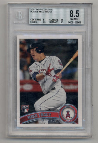 Mike Trout 2011 Topps Update Rookie #US175 BGS 8.5 Near Mint-Mint+ 6009