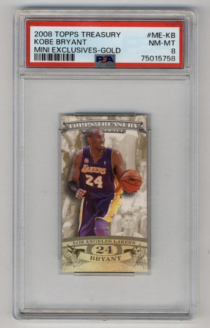Kobe Bryant 2008-09 Topps Treasury Mini Exclusives Gold 03/10 PSA 8 Near Mint-Mint