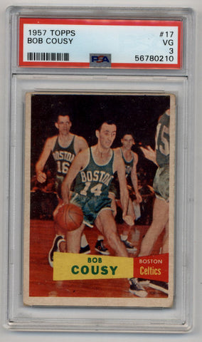 Bob Cousy 1957-58 Topps #17 Rookie PSA 3 Very Good