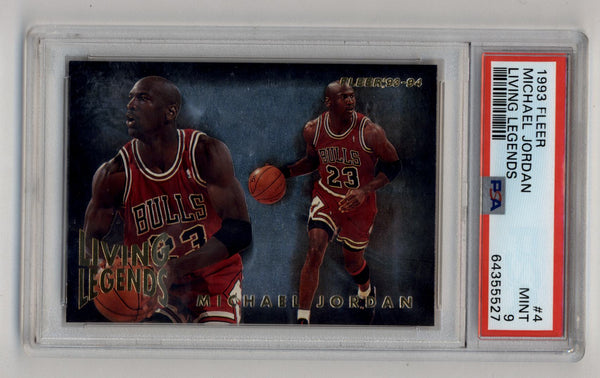 Michael Jordan 1993-94 Fleer Living Legends #4 PSA 9 Mint – Three ...