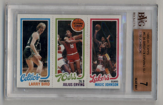 Bird/Erving/Johnson 1980-81 Topps #6 BVG 7 Near Mint 0793