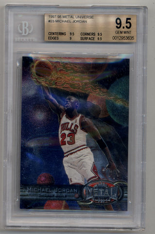 Michael Jordan 1997-98 Metal Universe #23 BGS 9.5 Gem Mint – Three