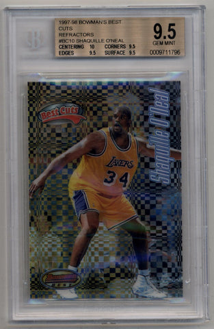 Shaquille O'neal 1997-98 Bowman's Best Cuts Refractor #BC10 BGS 9.5 Gem Mint