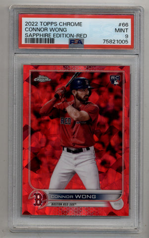 Connor Wong 2022 Topps Chrome #66 Sapphire Edition Red 2/5 PSA 9 Mint