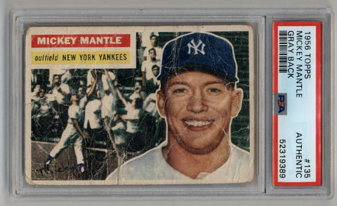Mickey Mantle 1956 Topps Gray Back #135 PSA Authentic