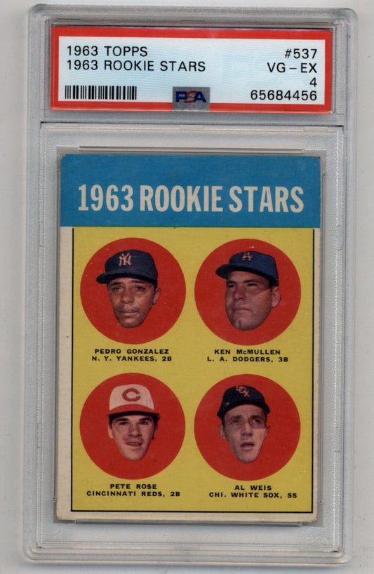 Pete Rose 1963 Rookie Stars #537 PSA 4 Very Good-Excellent 4456