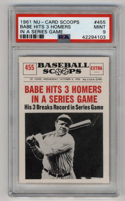 Babe Ruth 1961 Nu-Card Scoops #455 In A Series Game PSA 9 Mint 4103