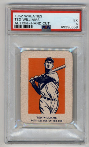 Ted Williams 1952 Wheaties Action-Hand Cut PSA 5 Excellent