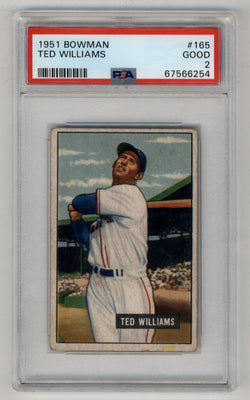 Ted Williams 1951 Bowman #165 PSA 2 Good 6254