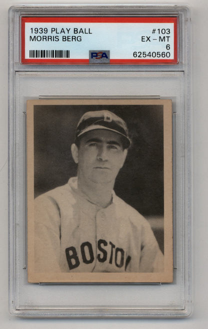 Morris Berg 1939 Play Ball #103 PSA 6 Excellent-Mint