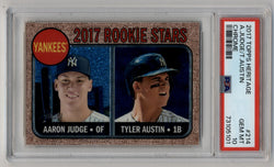 Aaron Judge Rookie 2017 Topps Heritage #214, Yankees, ROY, With