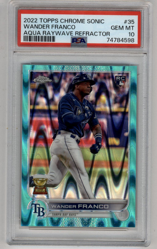 Wander Franco 2022 Topps Chrome Sonic 052/199 Aqua Raywave Refractor PSA 10 Gem Mint