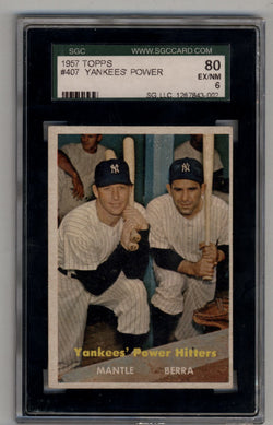 Yankees Power 1957 Topps #407 SGC 6 Excellent/Near Mint