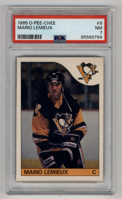 Mario Lemieux 1985-86 O-Pee-Chee #9 PSA 7 Near Mint 9794