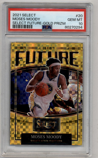 Moses Moody 2021-22 Select Select Futures Gold 01/10 PSA 10 Gem Mint