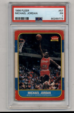 Michael Jordan 1986-87 Fleer #57 PSA 1 Poor 9773