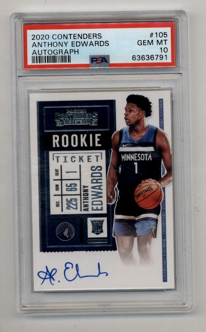 Anthony Edwards 2020 Contenders Auto #105 PSA 10 Gem Mint 6791