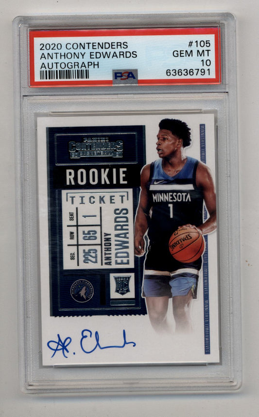 Anthony Edwards 2020 Contenders Auto #105 PSA 10 Gem Mint 6791