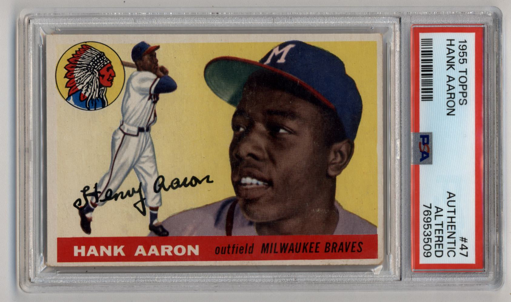 Authentic Altered Hank Aaron 1955 Topps #47 PSA Authentic Altered 3509 – Three Stars ...