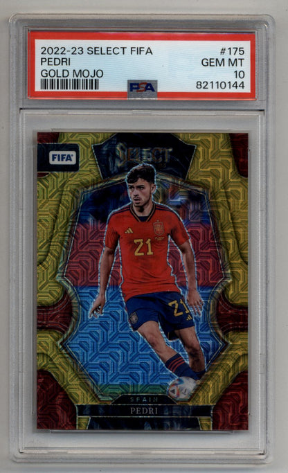 Pedri 2022-23 Select FIFA Gold Mojo 08/10 PSA 10 Gem Mint
