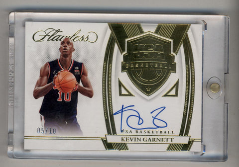 Kevin Garnett 2021-22 Flawless USA Gold Auto 05/10