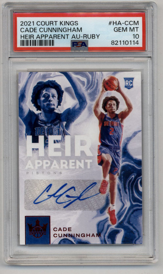 Cade Cunningham 2021-22 Court Kings Heir Apparent Auto Ruby 76/99 PSA 10 Gem Mint