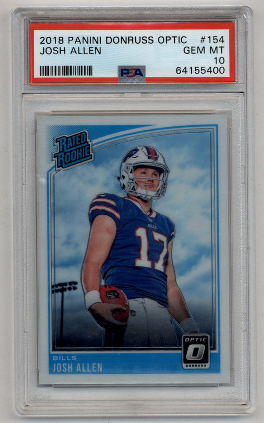 Josh Allen 2018 Donruss Optic #154 PSA 10 Gem Mint 5400