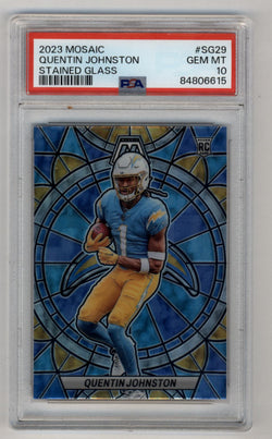 Quentin Johnston 2023 Mosaic Stained Glass PSA 10 Gem Mint 6615