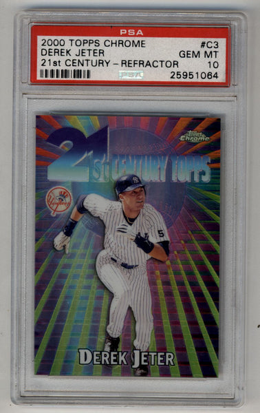 その他 DEREK JETER 1999 BOWMAN CHROME REFRACTOR 1999 Bowman Chrome Diamond Aces Refractor Derek Jeter PSA 9