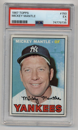 Mickey Mantle 1967 Topps #150 PSA 5 Excellent 9735