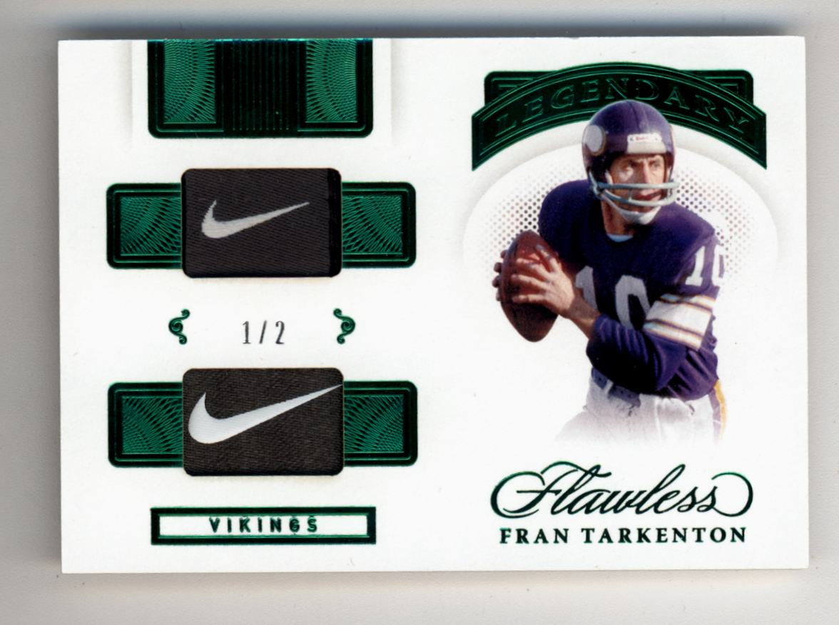 Fran Tarkenton 2021 Flawless Legendary Materials Sapphire 1/2 Nike Swoosh