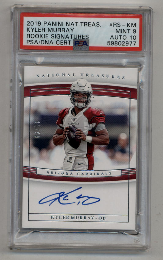 Kyler Murray 2019 National Treasures Rookie Auto 11/99 PSA 9 Mint Auto 10