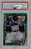 Maximo Acosta 2021 Bowman Chrome Sapphire Prospect Auto Green Refractors #BSPAMAC 40/50 PSA 9 Auto 10