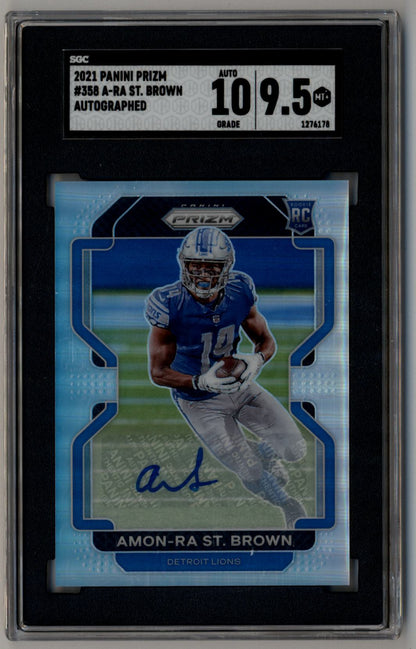 Amon-ra St.Brown 2021 Prizm Rookie Auto #358 SGC 9.5 Gem Mint Auto 10