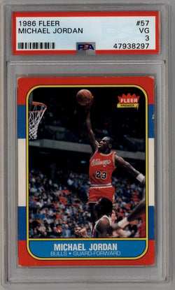 Michael Jordan 1986-87 Fleer Rookie #57 PSA 3 Very Good 8297