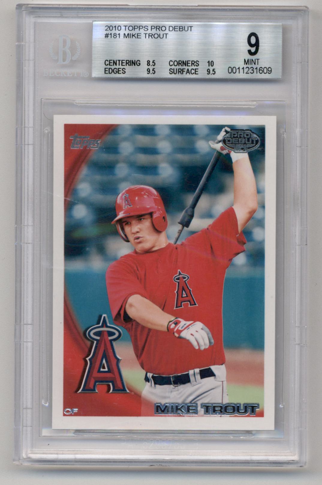 Mike Trout 2010 Pro Debut #181 BGS 9 Mint