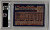 Don Mattingly 1984 Topps #8 Rookie PSA 10 Gem Mint