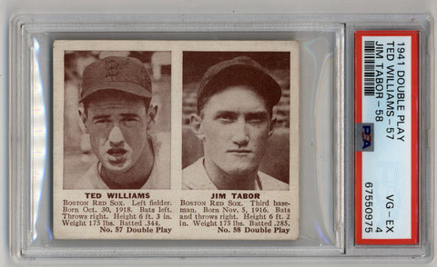 Ted Williams/Jim Tabor 1941 Double Play #57 PSA 4 Very Good-Excellent
