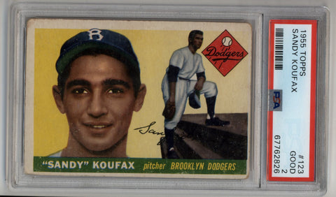 Sandy Koufax 1955 Topps #123 Rookie PSA 2 Good