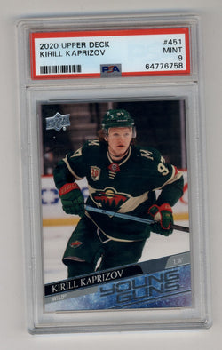 Kirill Kaprizov 2020-21 Upper Deck Young Gun Rookie #451 PSA 9 Mint