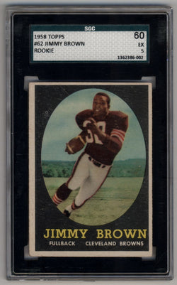 Jim Brown 1958 Topps #62 Rookie SGC 5 Excellent