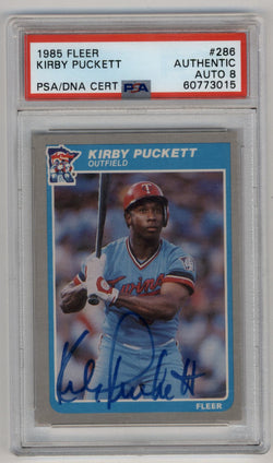 Kirby Puckett 1985 Fleer #286 Rookie PSA/DNA Authentic Auto