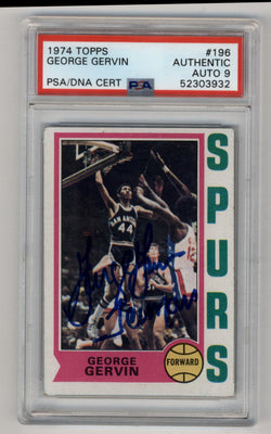 George Gervin 1974-75 Topps #196 Rookie PSA/DNA Certified Auto