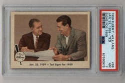 Ted Williams 1959 Fleer #68 Signs for 1959 SP PSA 7 Near Mint